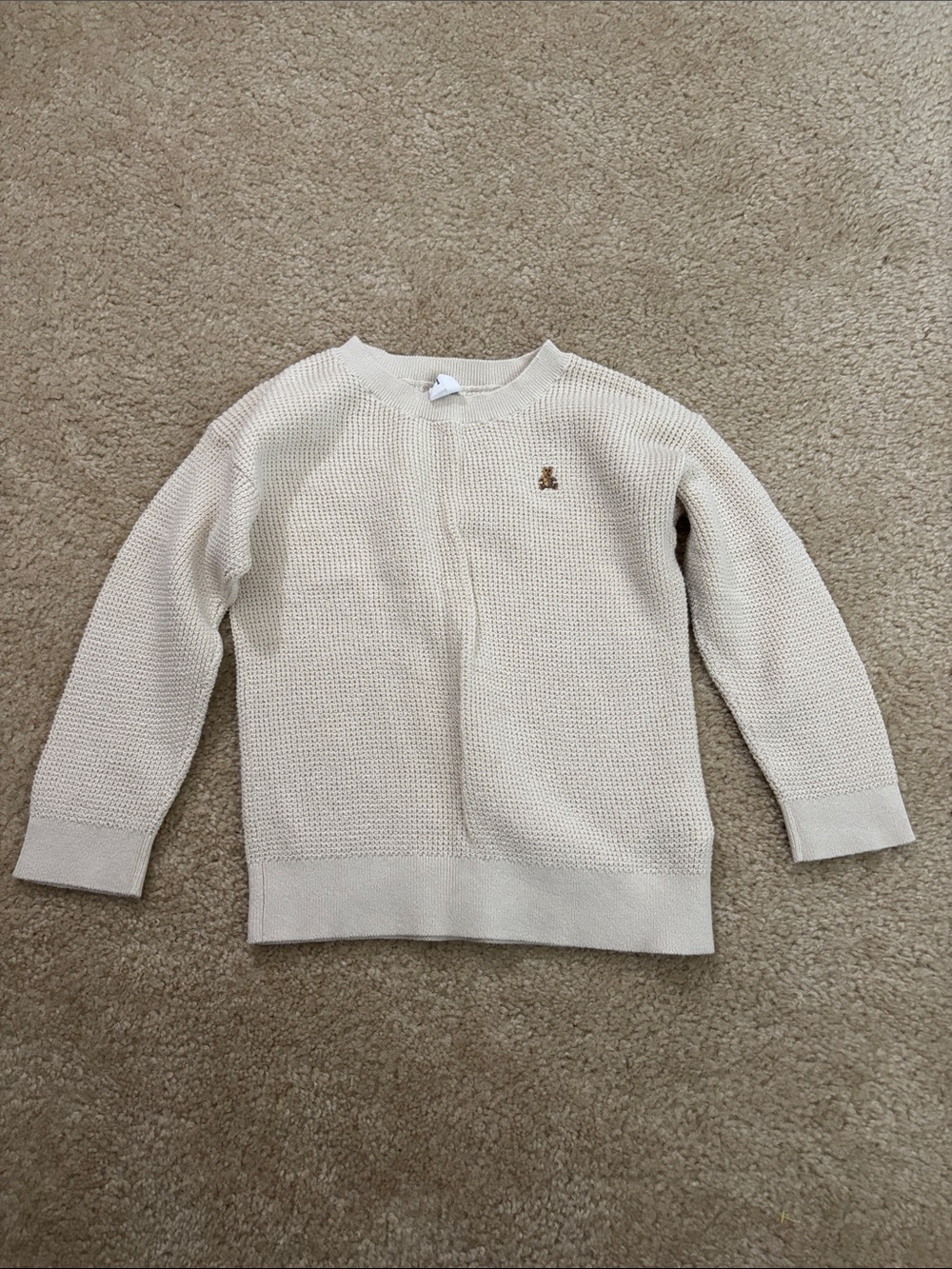 GAP Cream Knit Sweater with Bear Logo